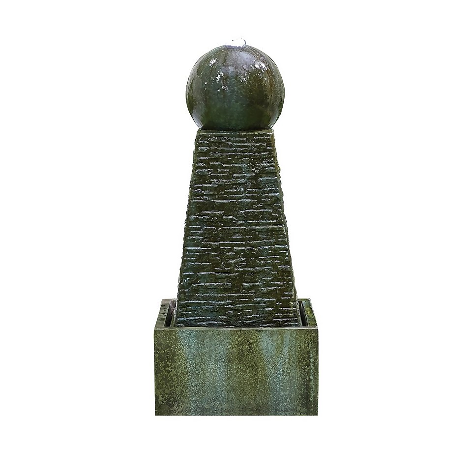 Stylish Fountain Obelisk Falls Water Feature with LEDs