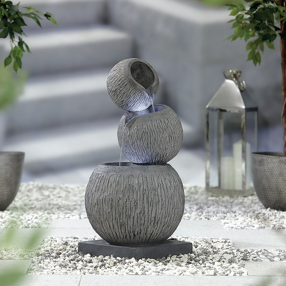 Stylish Fountain Illusion Falls Water Feature with LEDs