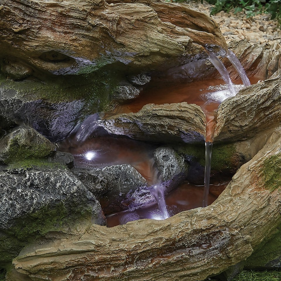 Stylish Fountain Bubbling Brook Water Feature with LEDs