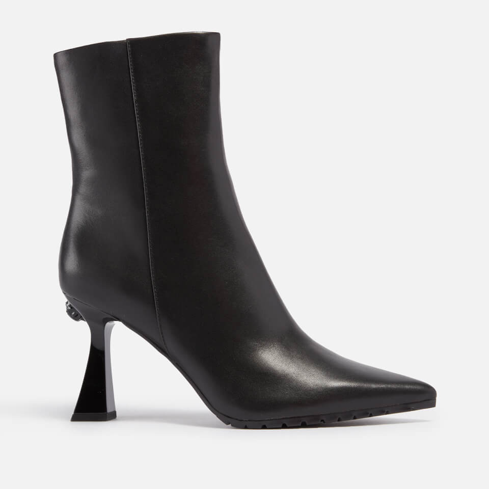 Kurt geiger black leather western heeled ankle boots new arrivals