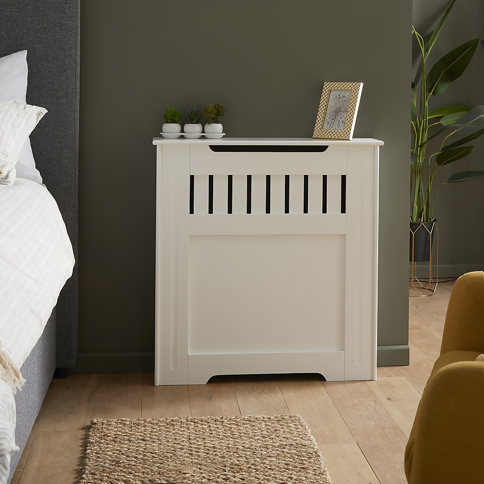 Lloyd Pascal Radiator Cover with Shaker Style in White - Mini