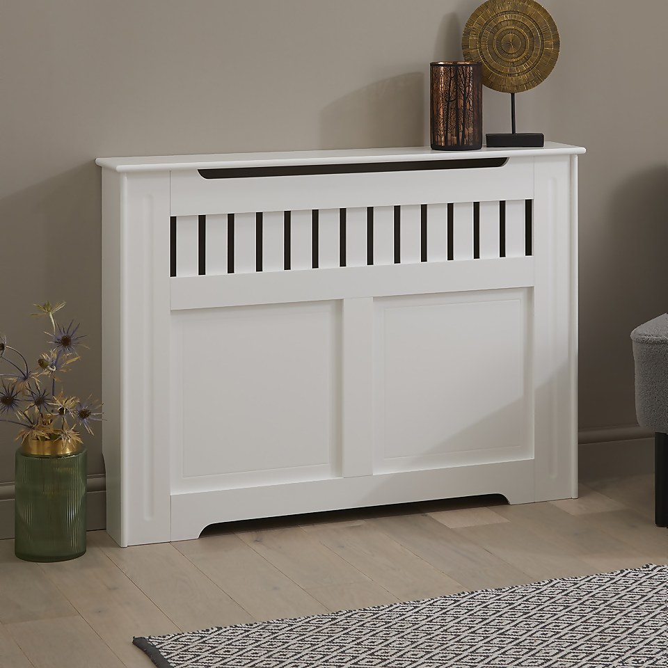 Lloyd Pascal Radiator Cover with Shaker Style in White - Medium