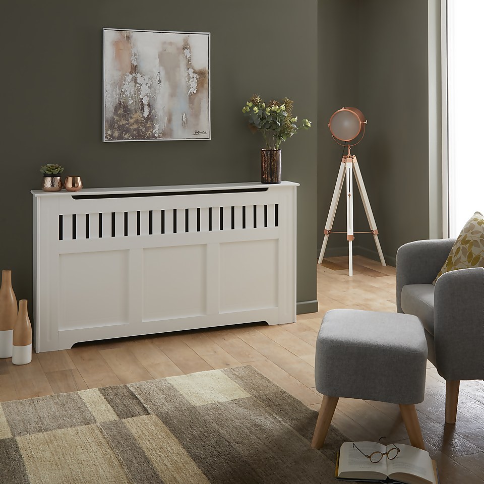 Lloyd Pascal Radiator Cover with Shaker Style in White - Large