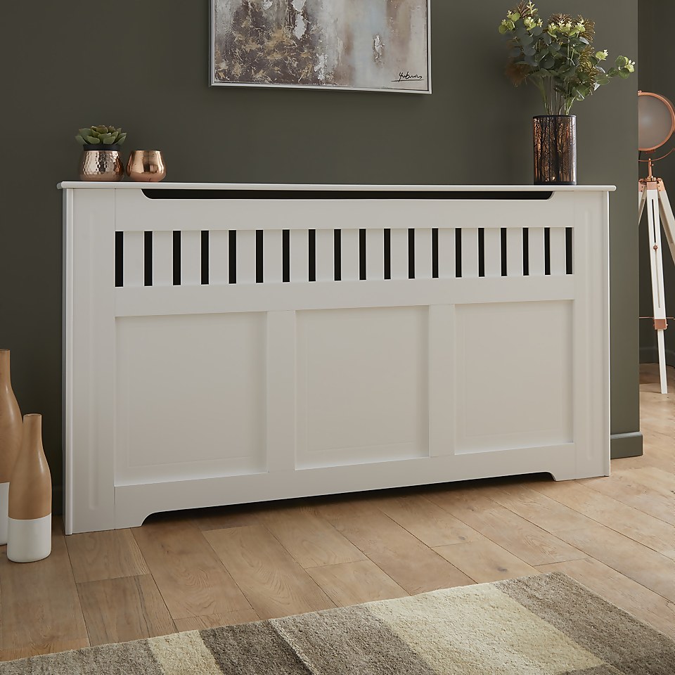 Lloyd Pascal Radiator Cover with Shaker Style in White - Large