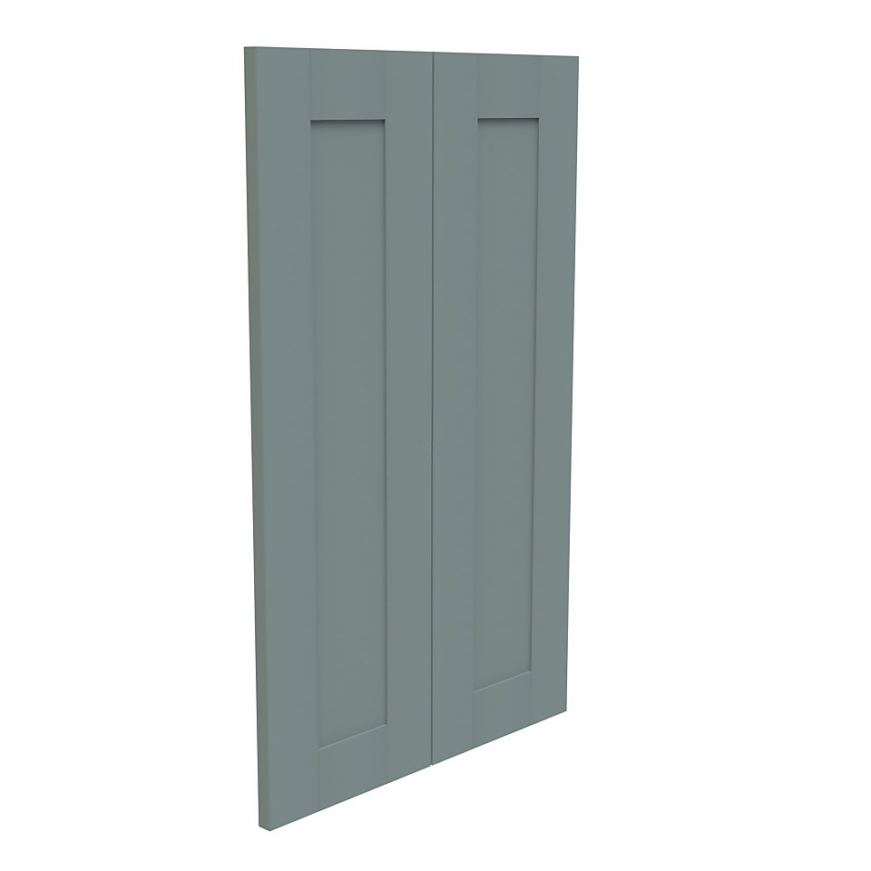 Classic Shaker Kitchen Cabinet Door (Pair) (W)275mm - Green