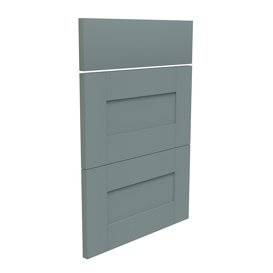Classic Shaker Kitchen 3 Drawer fronts (W)497mm - Green