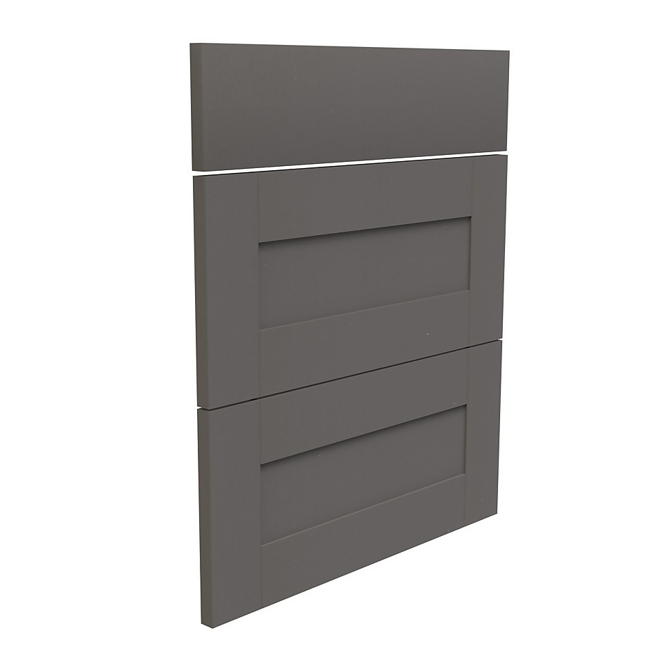 Classic Shaker Kitchen 3 Drawer fronts (W)597mm Dark Grey Homebase