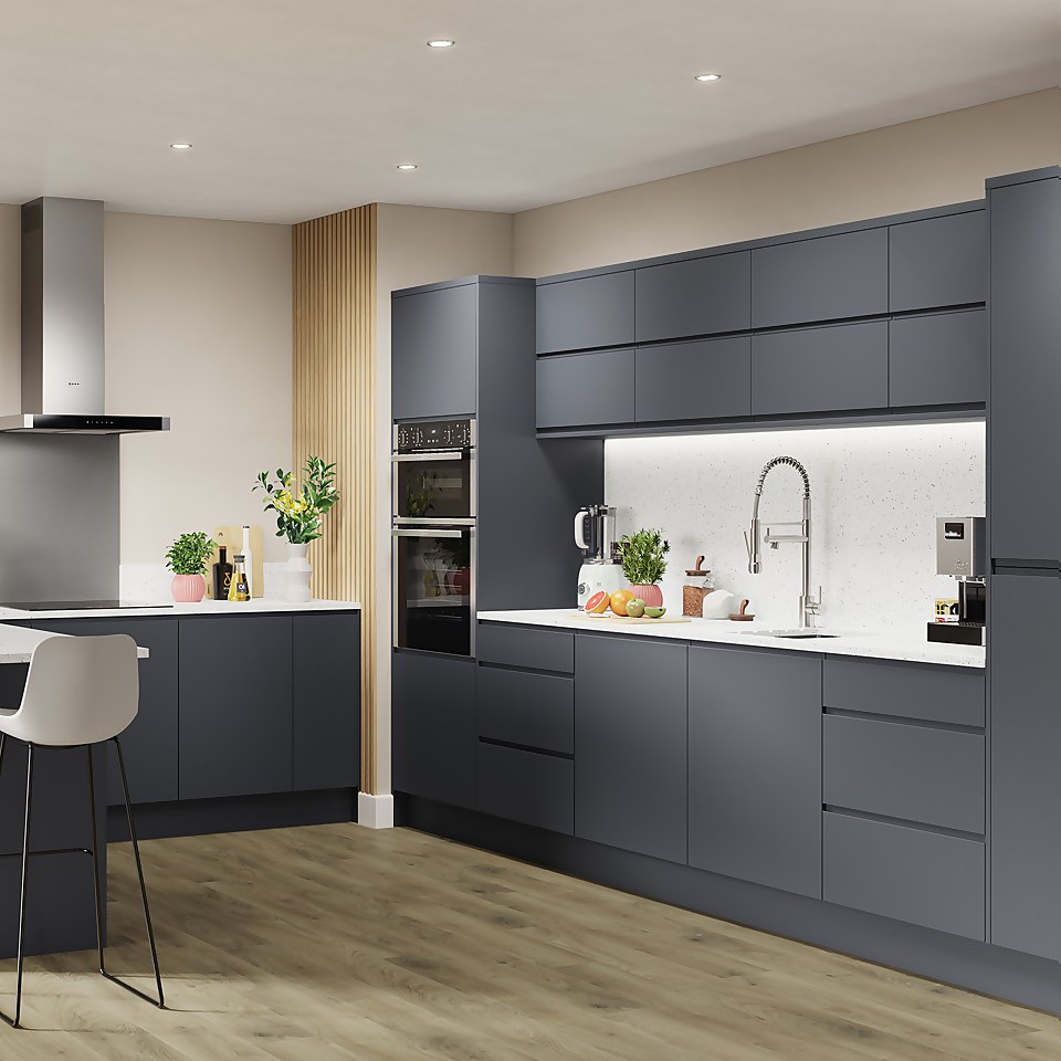 Handleless Kitchen Appliance Door (W)597mm - Matt Blue