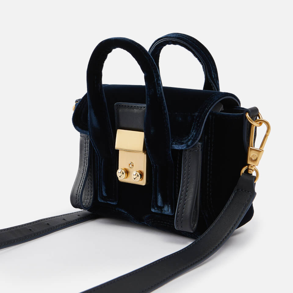 3.1 Phillip Lim Pashli Nano Leather-Trimmed Velvet Shoulder Bag