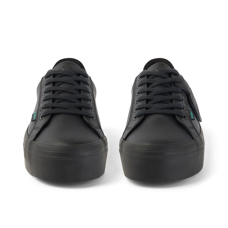 Youth Womens Tovni Stack Leather Alternative Black