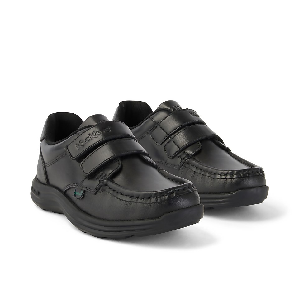 Junior Boys Reasan Twin Vel Leather Black
