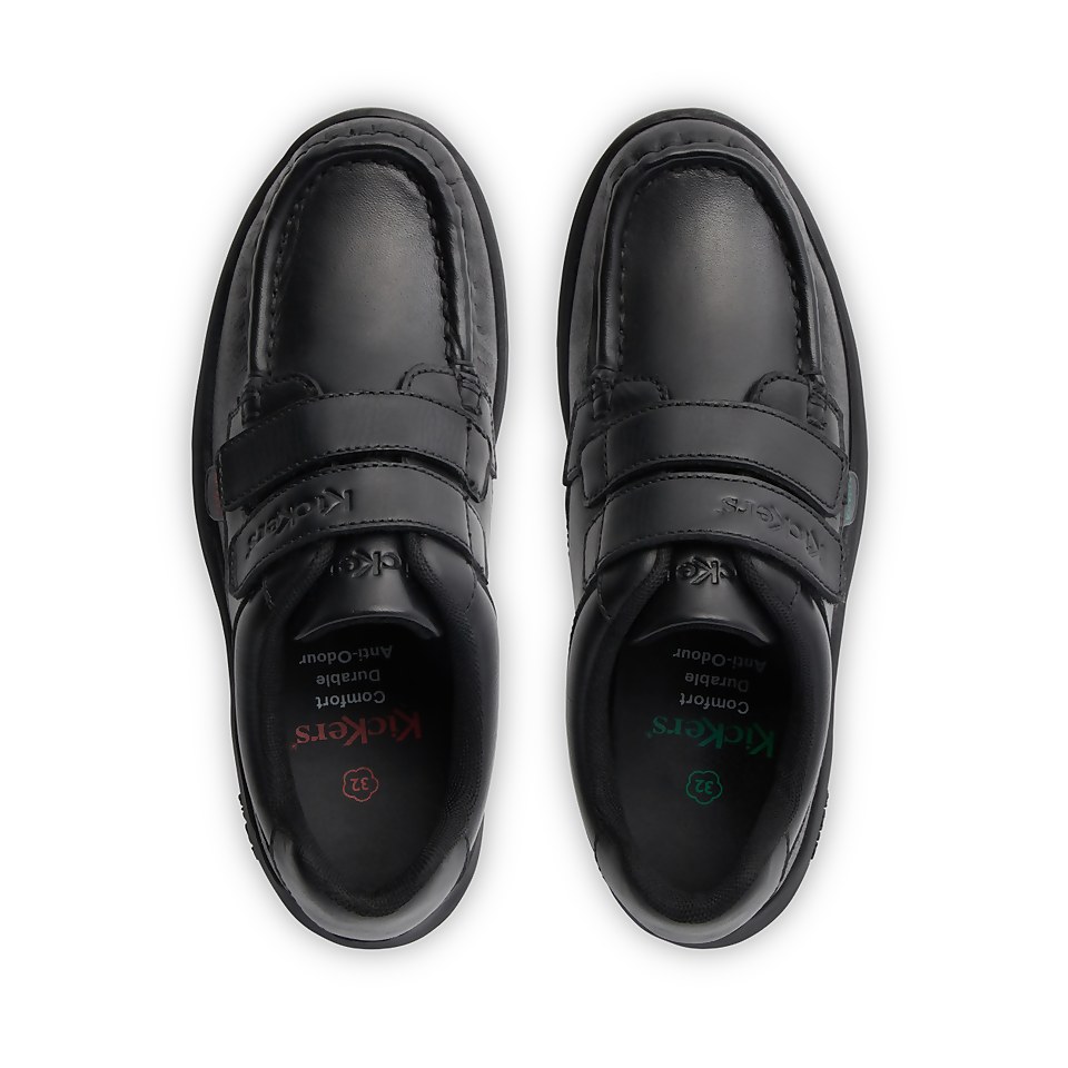 Junior Boys Reasan Twin Vel Leather Black