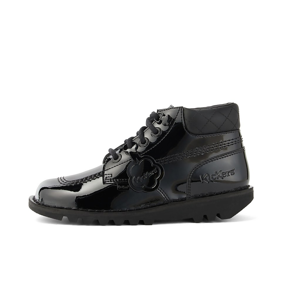 Youth Womens Kick Hi Quilt Patent Leather Black