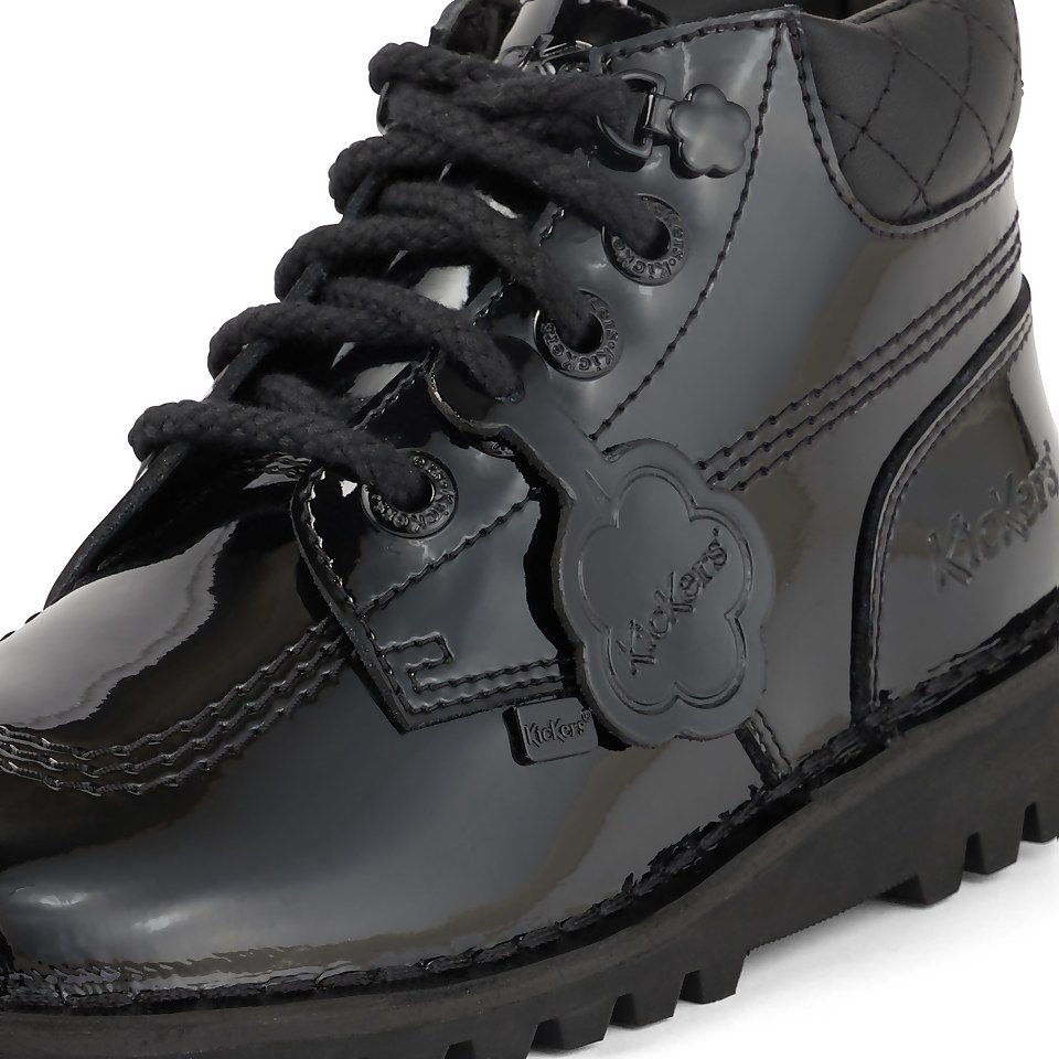 Youth Womens Kick Hi Quilt Patent Leather Black