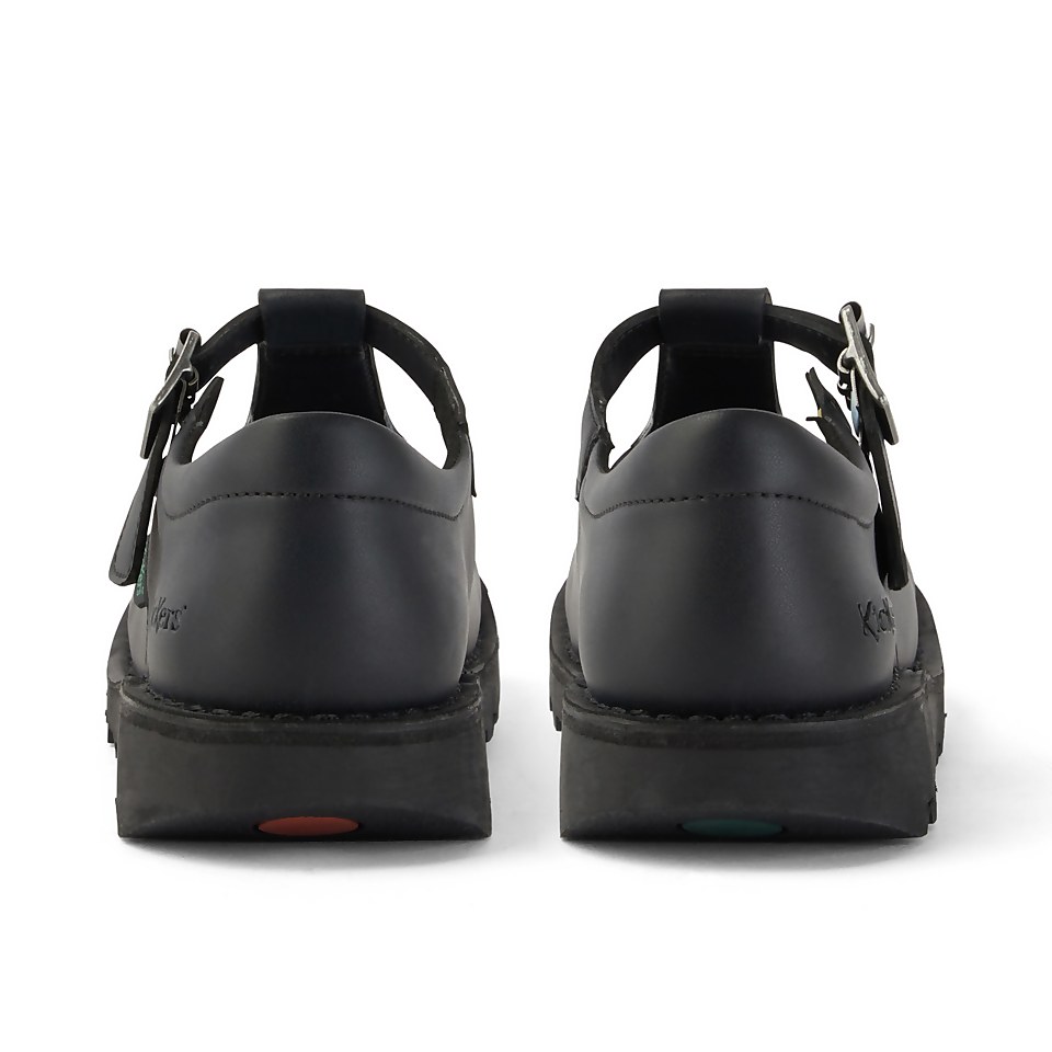 Youth Womens Kick T Bar Leather Alternative Black