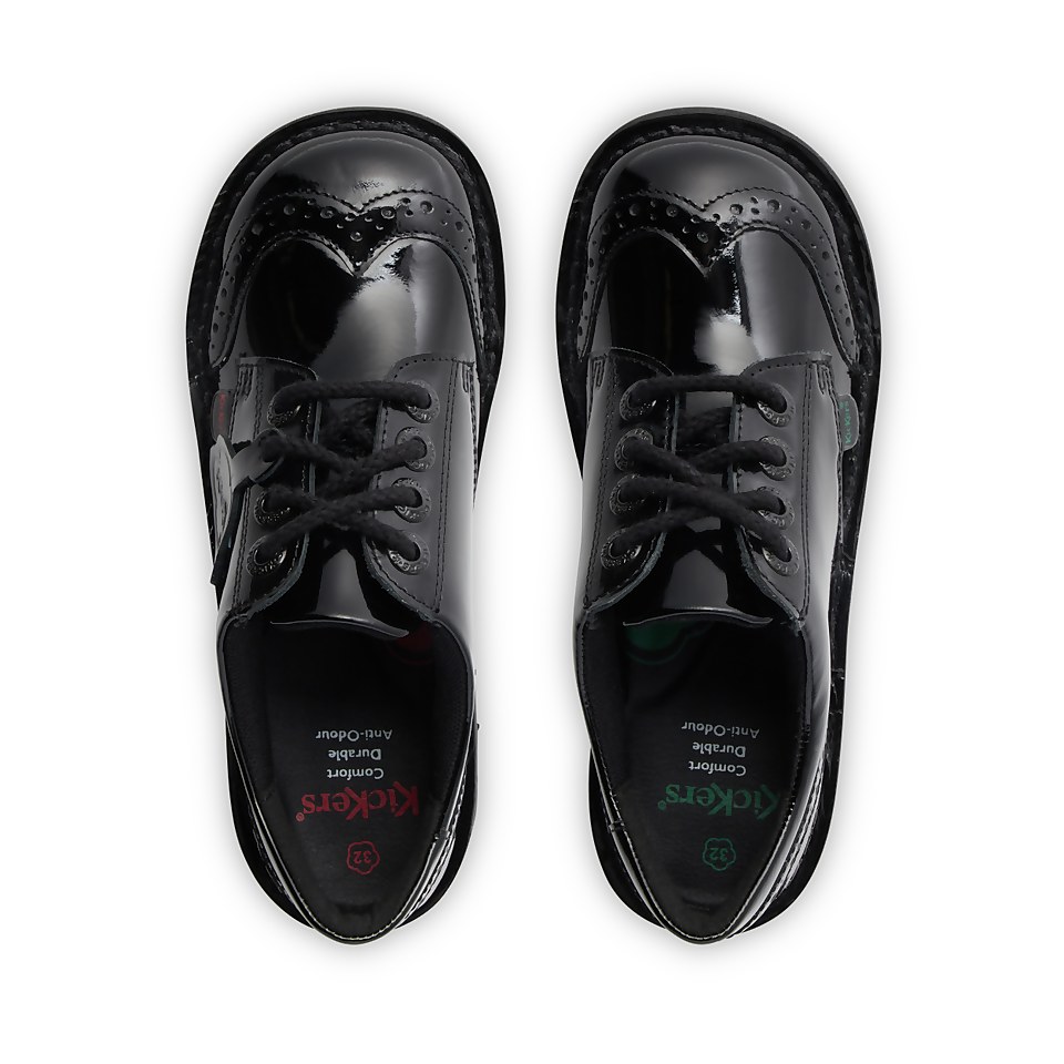 Youth Womens Kick Lo Brogue Patent Leather Black