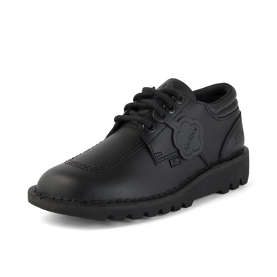 Youth Mens Kick Lo Leather Black