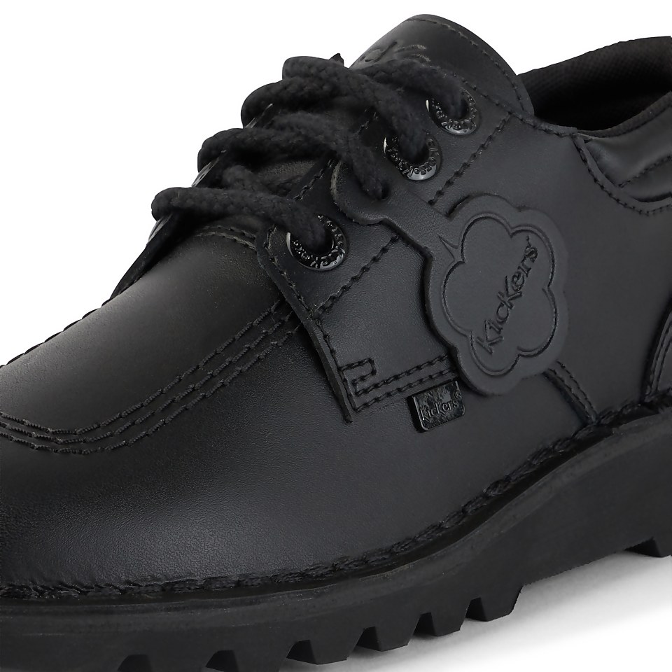Youth Mens Kick Lo Leather Black