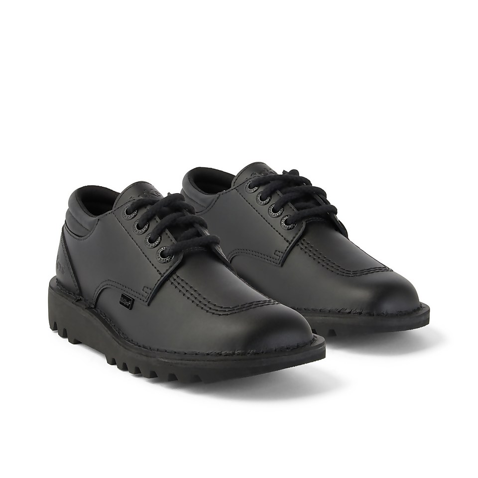 Youth Mens Kick Lo Leather Black