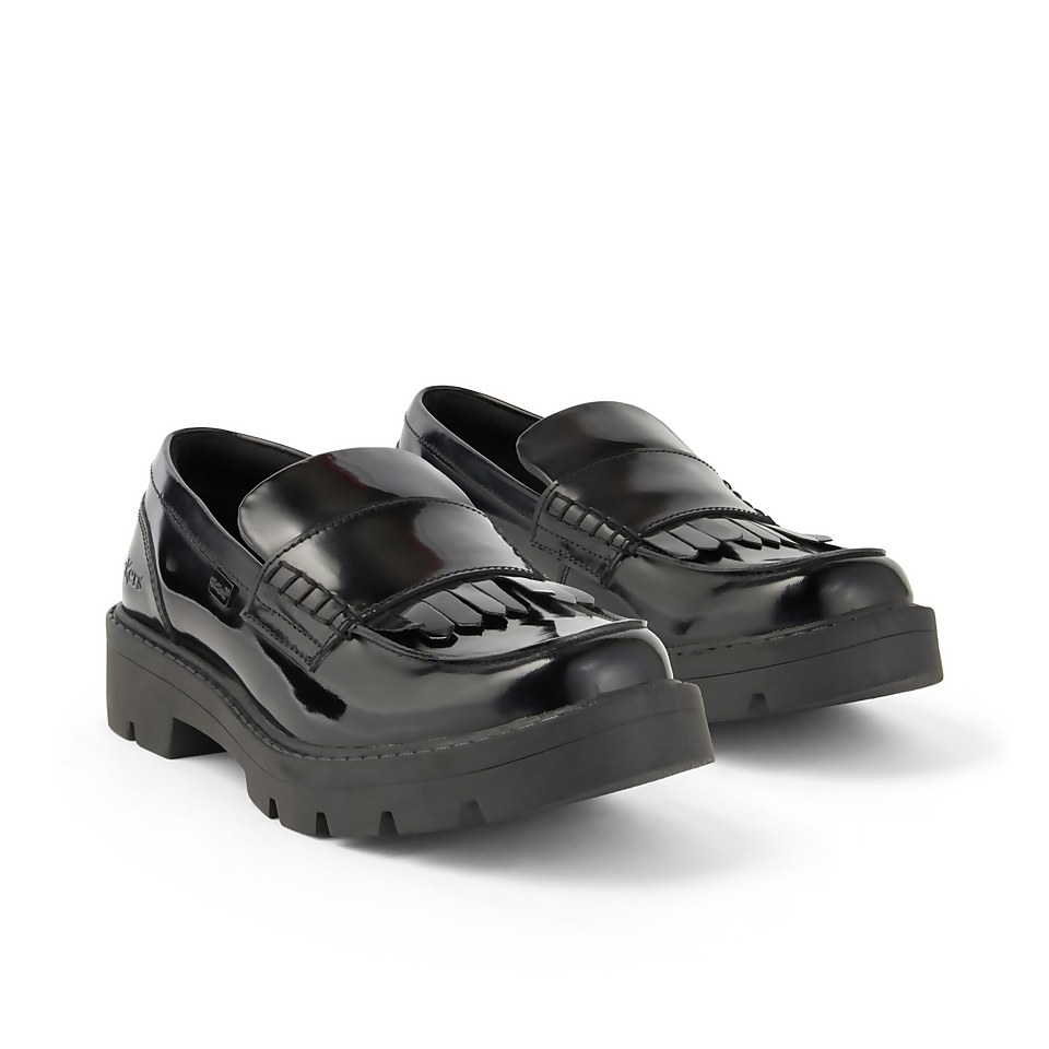 Youth Womens Kori Kilty Leather Black
