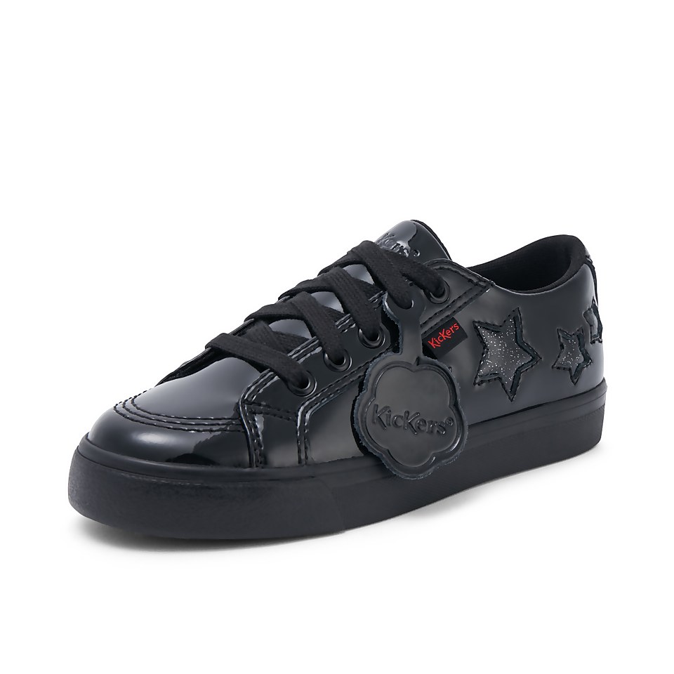 Junior Girls Tovni Star Patent Leather Black