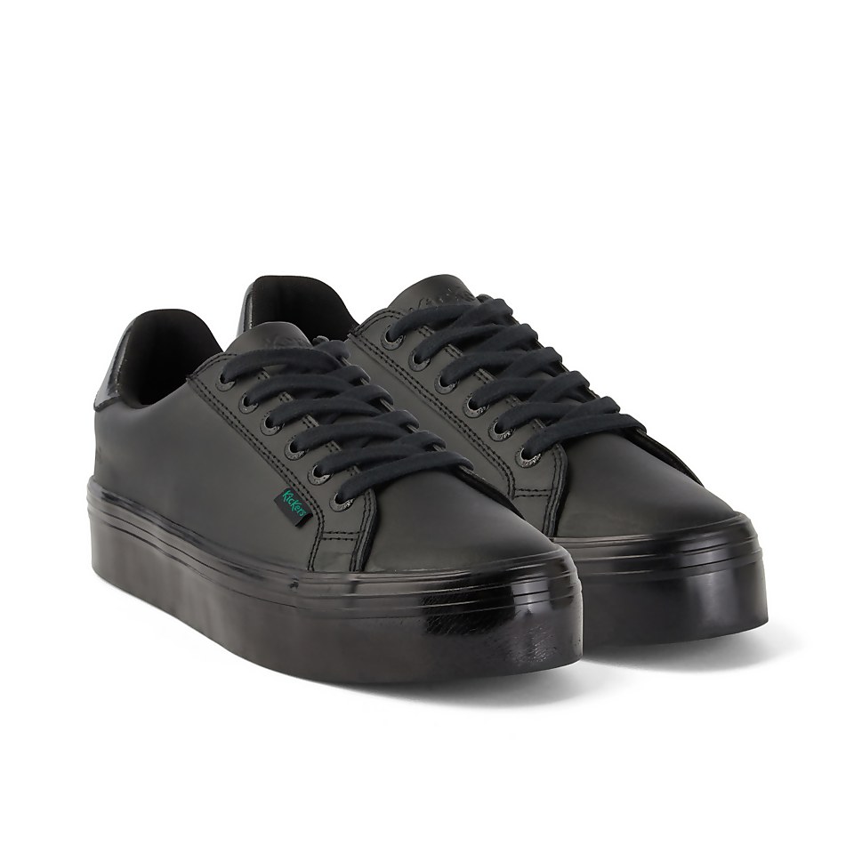 Adult Womens Tovni Stack Shine Leather Black