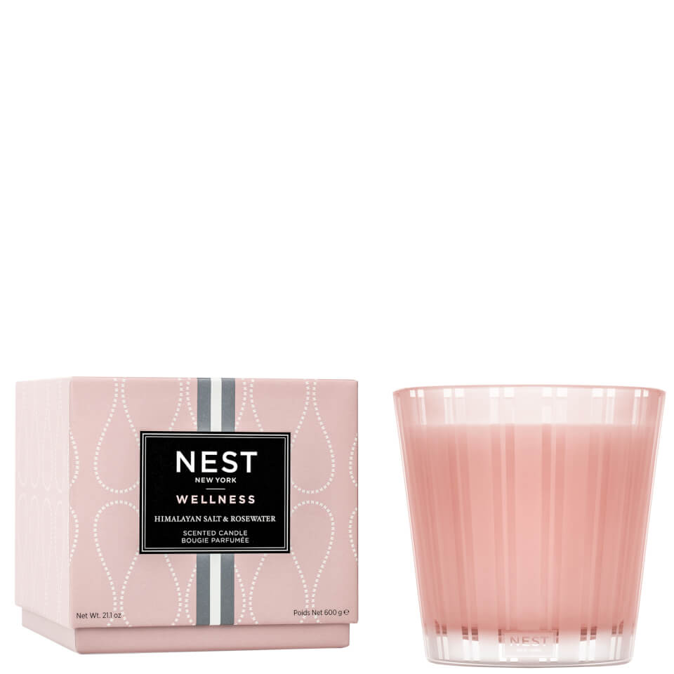 NEST New York Himalayan Salt and Rosewater 3-Wick Candle 600g