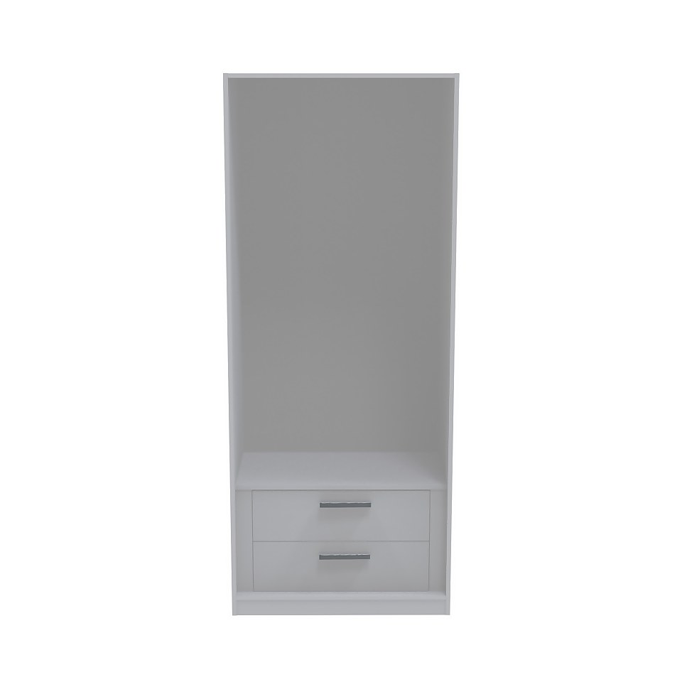 House Beautiful Fitted Bedroom Internal Built-In Two Drawer Unit for Double Wardrobe - White