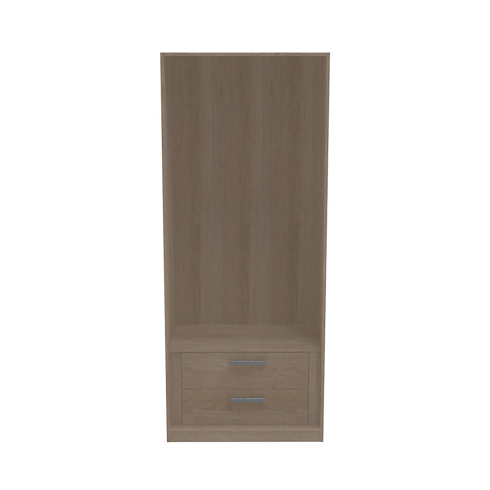 House Beautiful Fitted Bedroom Internal Built-In Two Drawer Unit for Double Wardrobe - Oak Effect