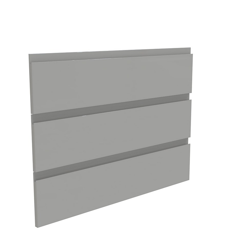 House Beautiful Escape Wide Chest of Drawers Fronts - Gloss Grey Handleless