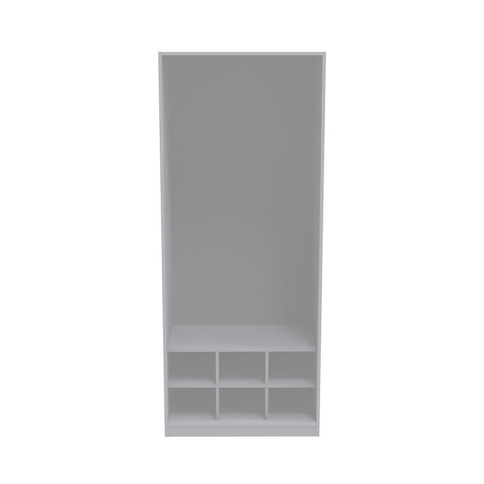 House Beautiful Fitted Bedroom Internal Pigeon Hole Storage Unit for Double Wardrobe - White