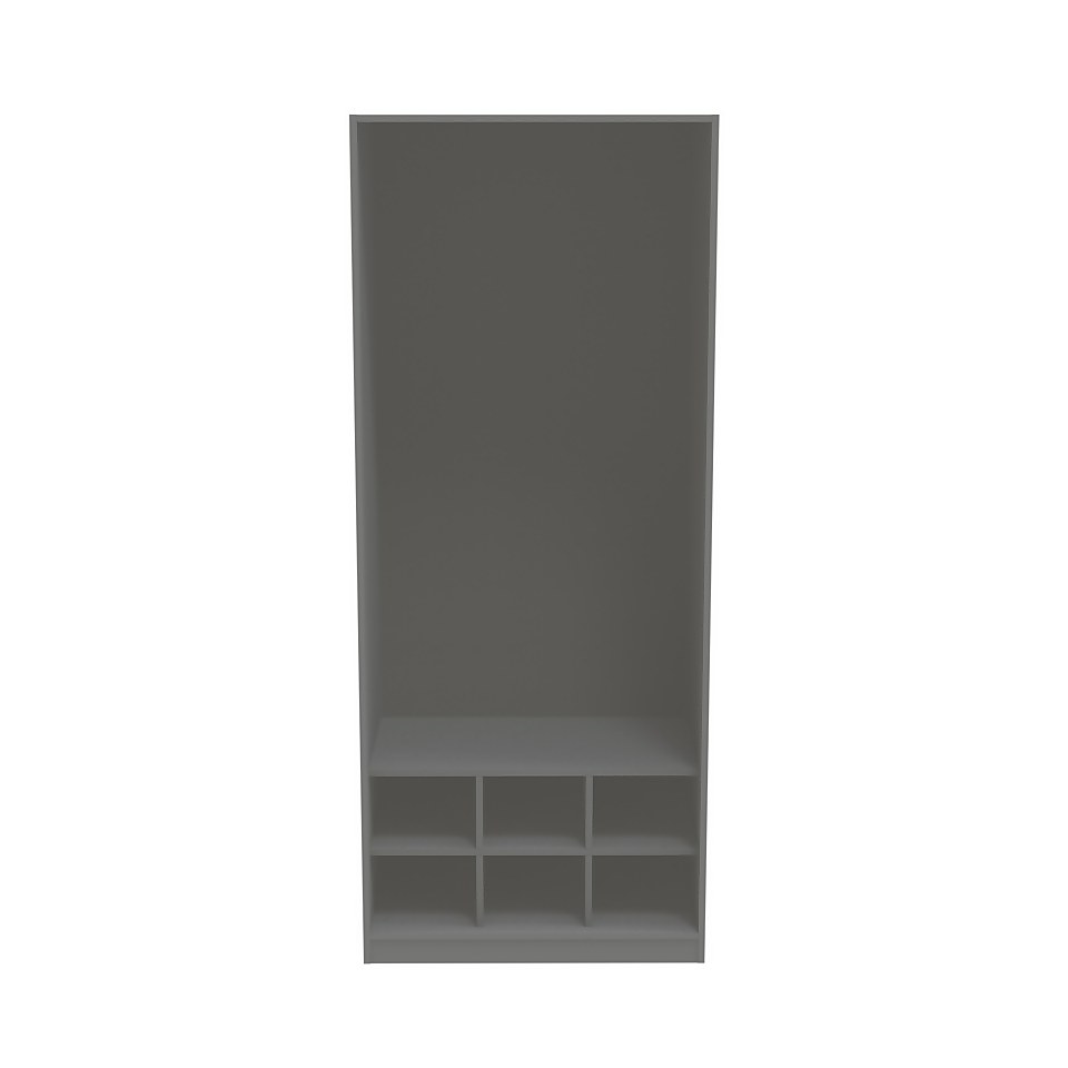 House Beautiful Fitted Bedroom Internal Pigeon Hole Storage Unit for Double Wardrobe - Grey