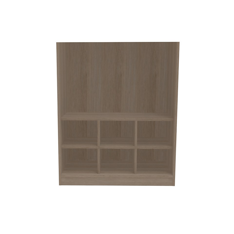 House Beautiful Fitted Bedroom Internal Pigeon Hole Storage Unit for Double Wardrobe - Oak Effect