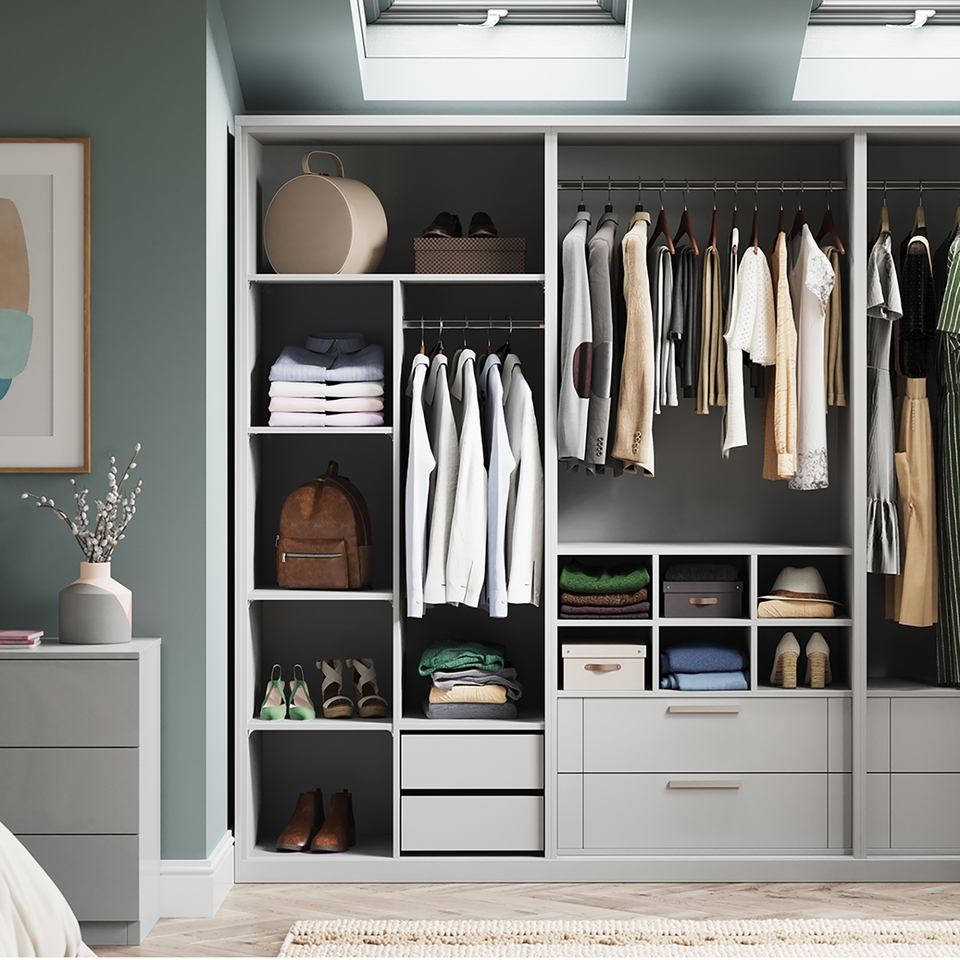 House Beautiful Fitted Bedroom Internal Drawer for Single Wardrobe - Grey