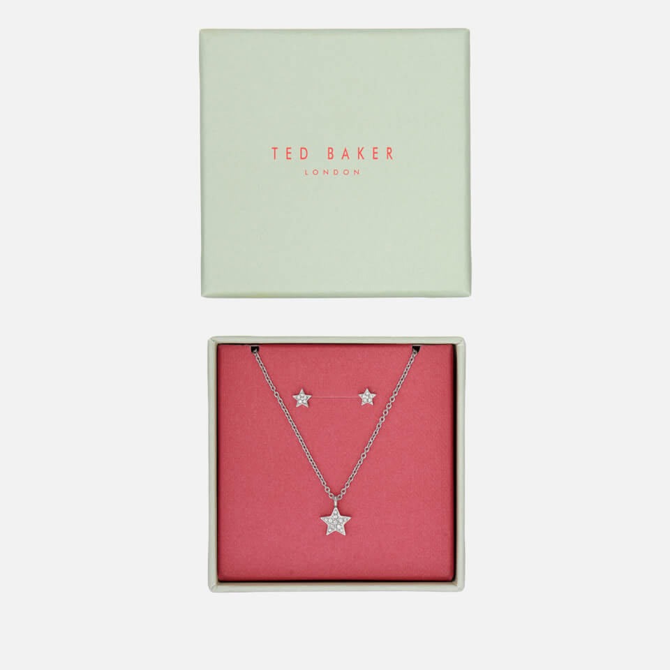 Ted Baker Saskiya Silver-Tone Necklace and Stud Earrings Set