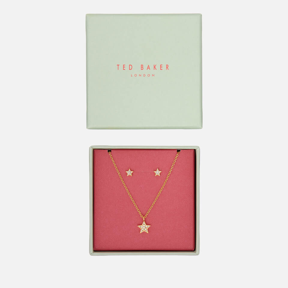 Ted Baker Saskiya Gold-Tone Necklace and Stud Earrings Set