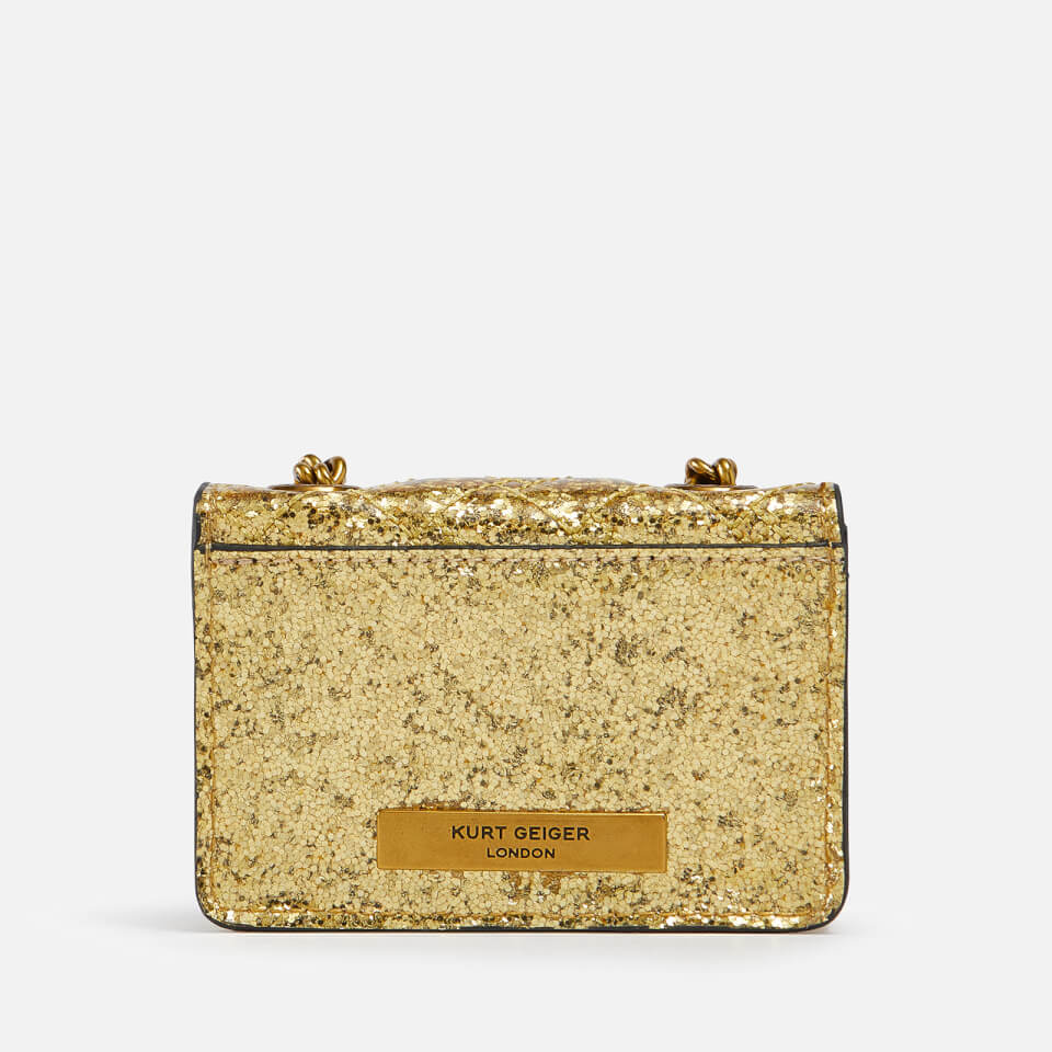 Kurt Geiger London Micro Kensington Coated Glittered Faux Leather Bag