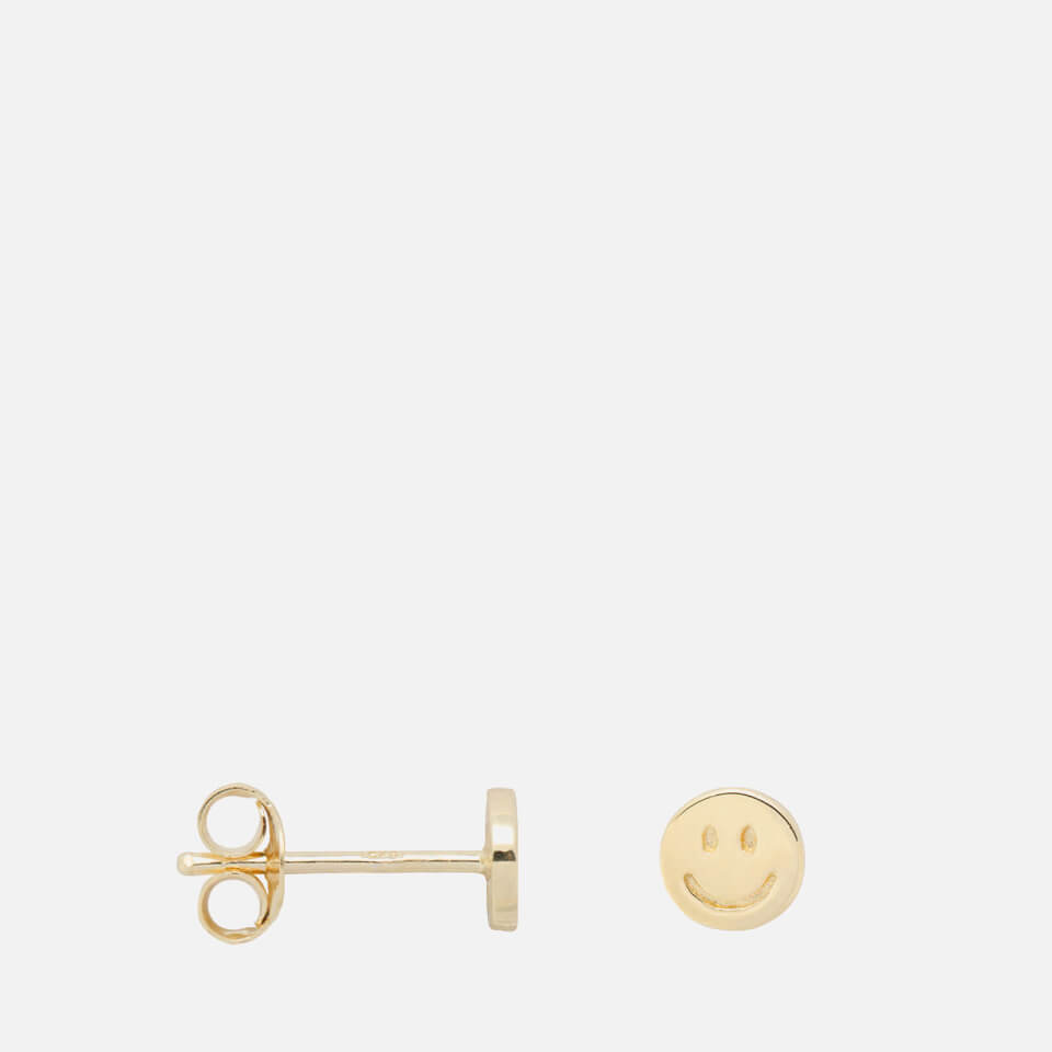 anna + nina Smiley Gold-Plated Silver Single Stud Earring