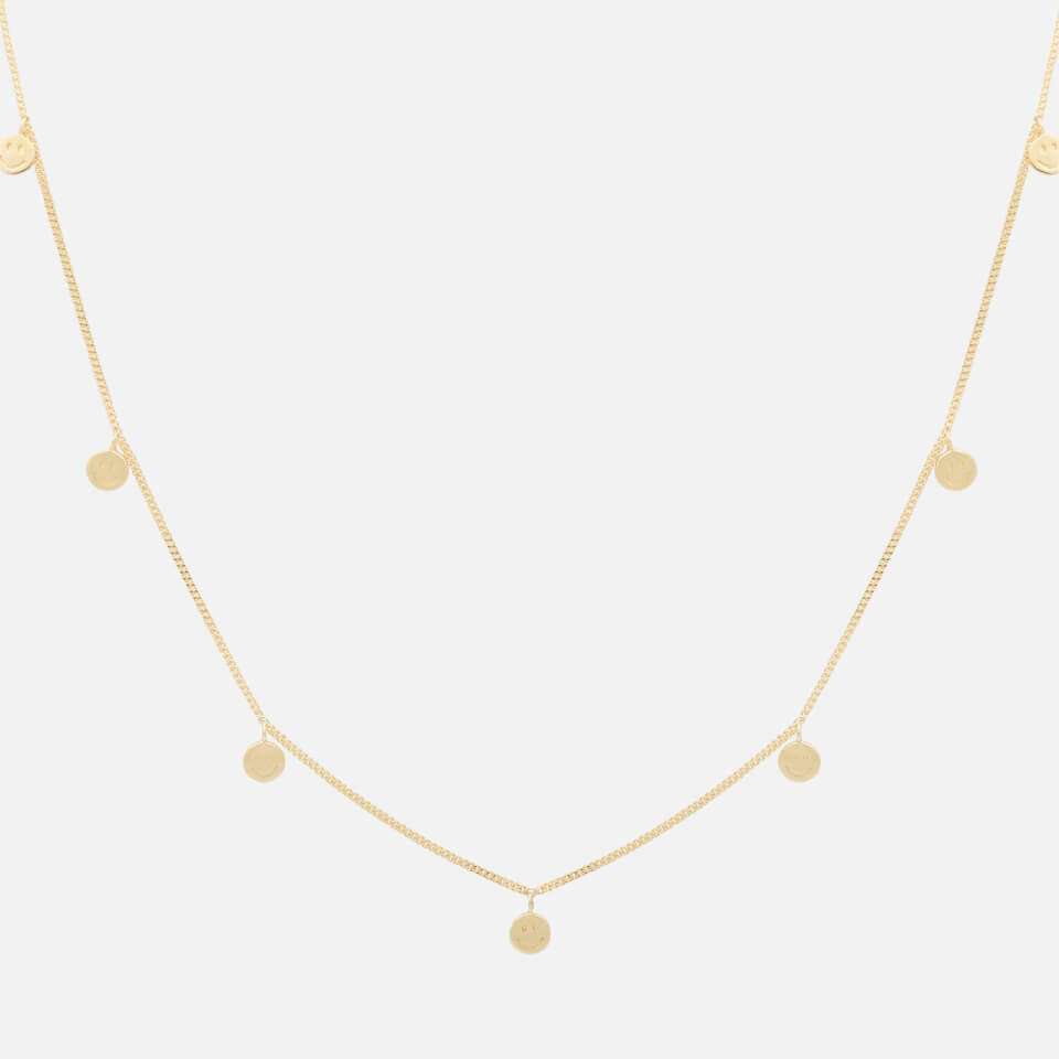anna + nina Smiley Gold-Plated Silver Necklace