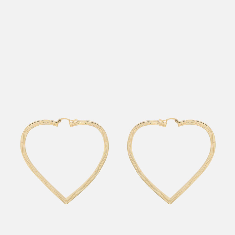 anna + nina Funky Love 14-Karat Gold-Plated Hoop Earrings