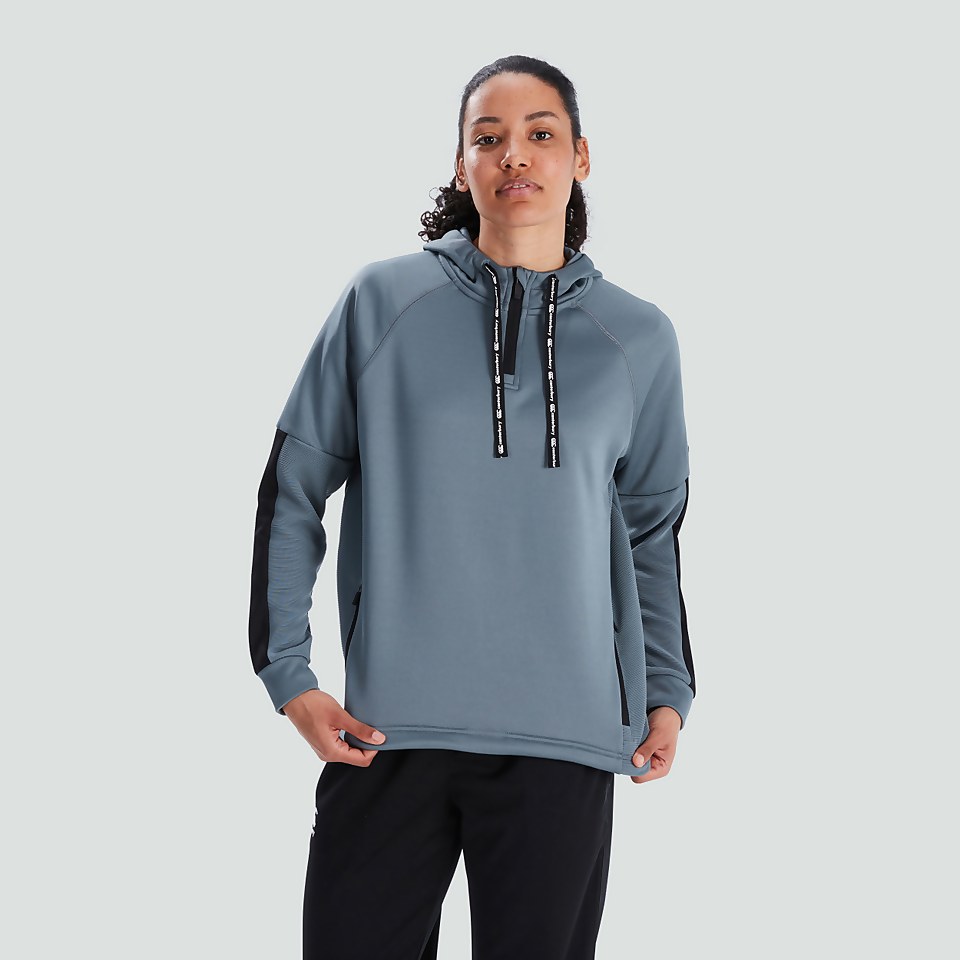 WOMENS 1/4 ZIP TRAINING HOODY GREY