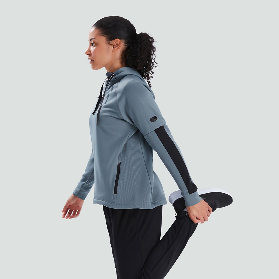 WOMENS 1/4 ZIP TRAINING HOODY GREY
