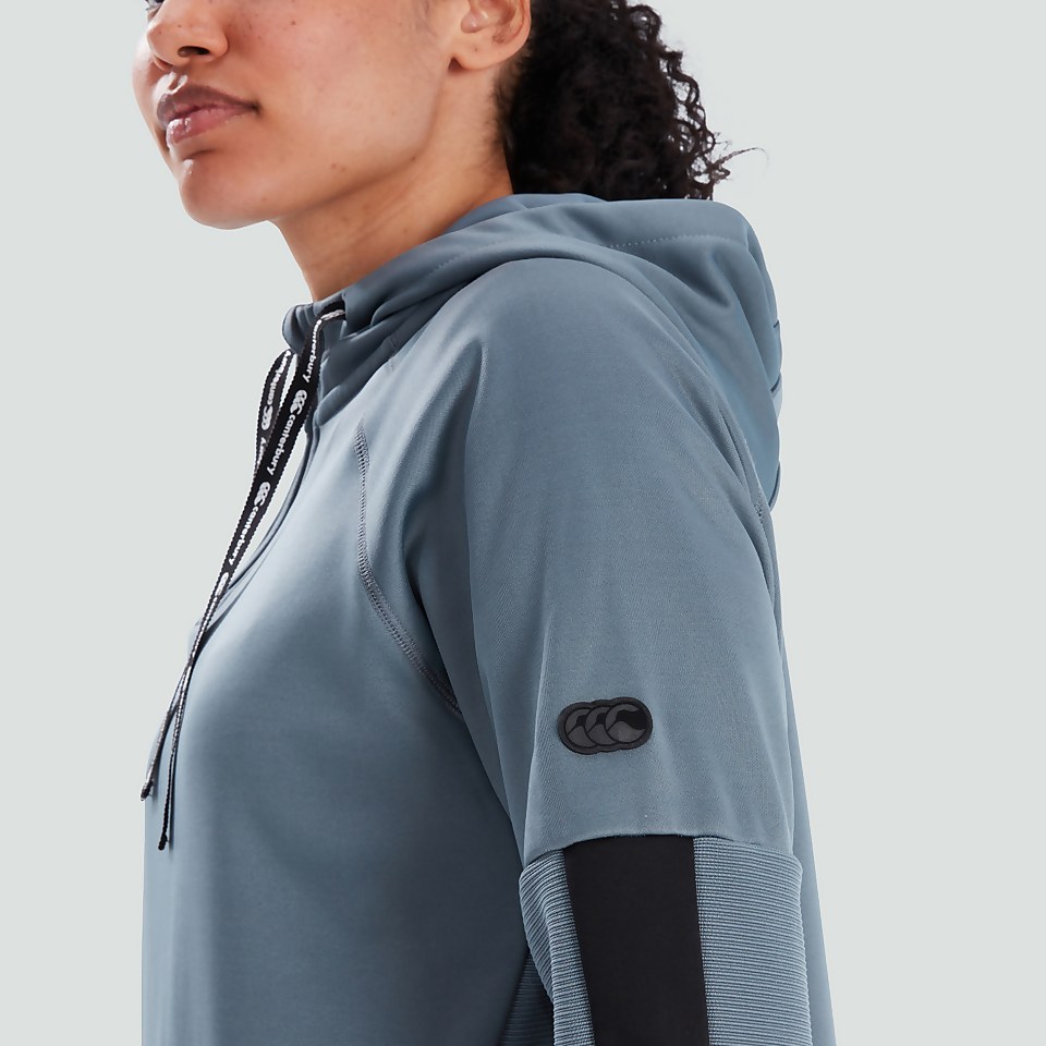 WOMENS 1/4 ZIP TRAINING HOODY GREY
