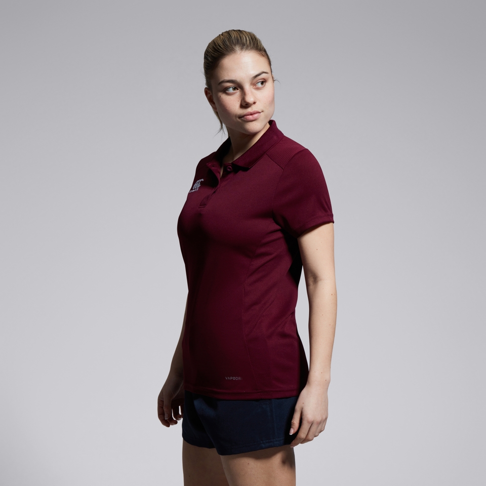 WOMENS CLUB DRY POLO SHIRT MAROON