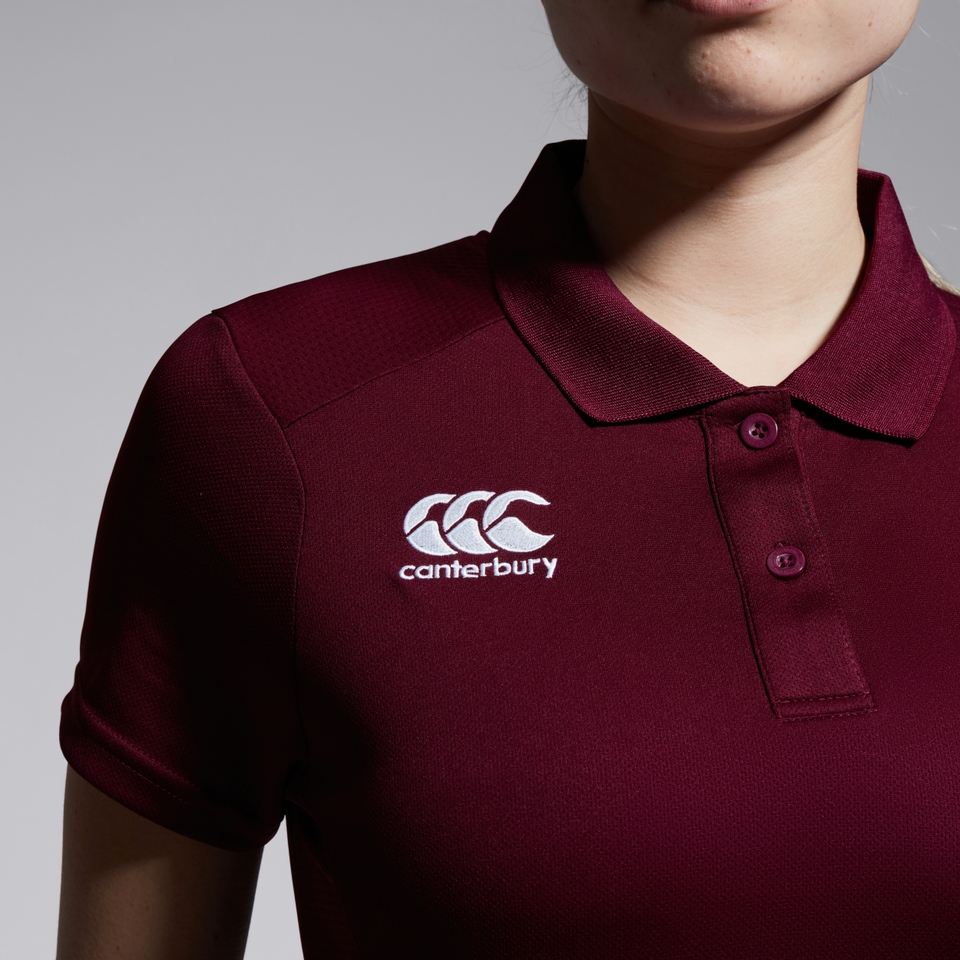 WOMENS CLUB DRY POLO SHIRT MAROON