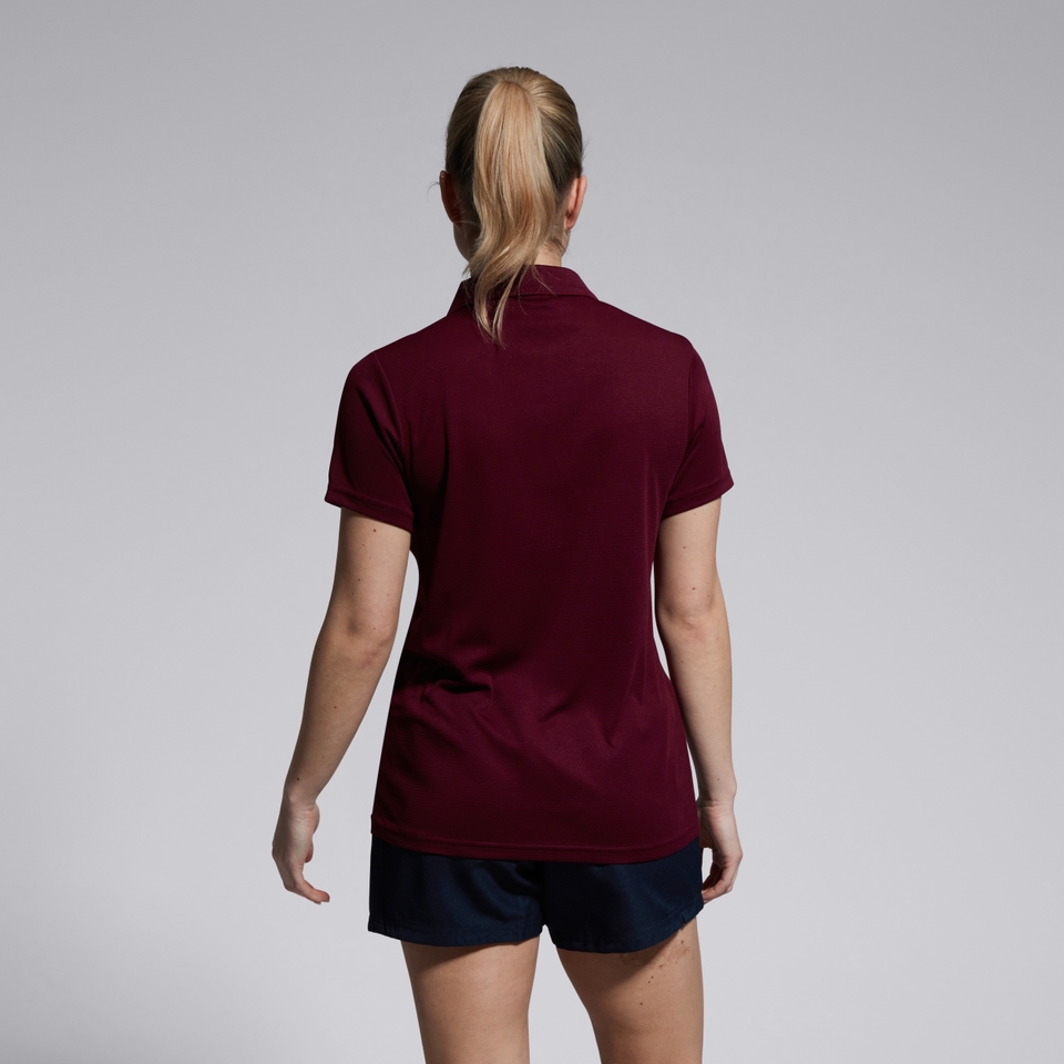 WOMENS CLUB DRY POLO SHIRT MAROON