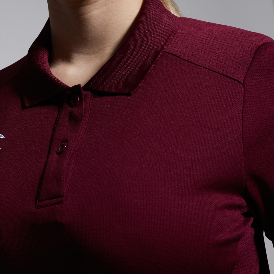 WOMENS CLUB DRY POLO SHIRT MAROON