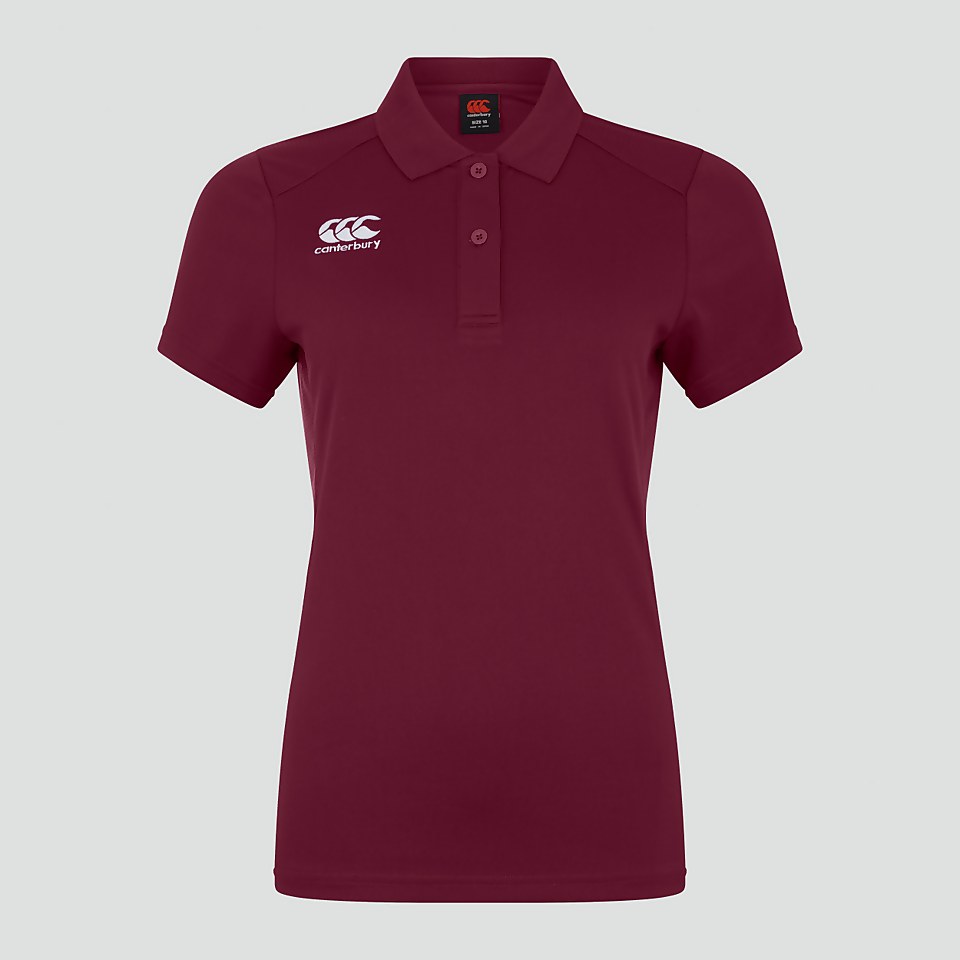 WOMENS CLUB DRY POLO SHIRT MAROON