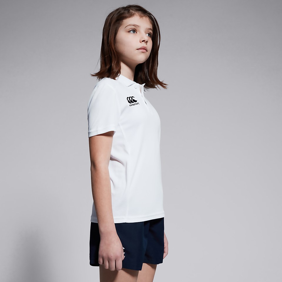 JUNIOR UNISEX CLUB DRY POLO SHIRT WHITE