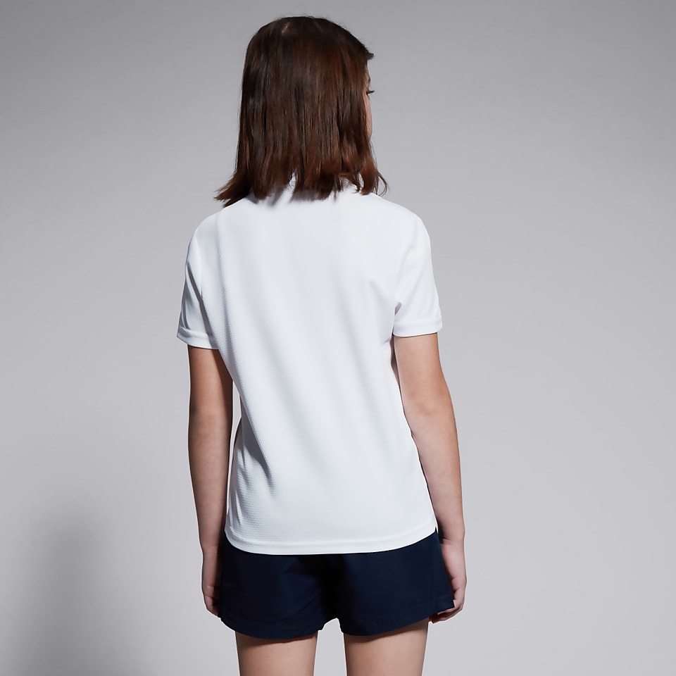 JUNIOR UNISEX CLUB DRY POLO SHIRT WHITE